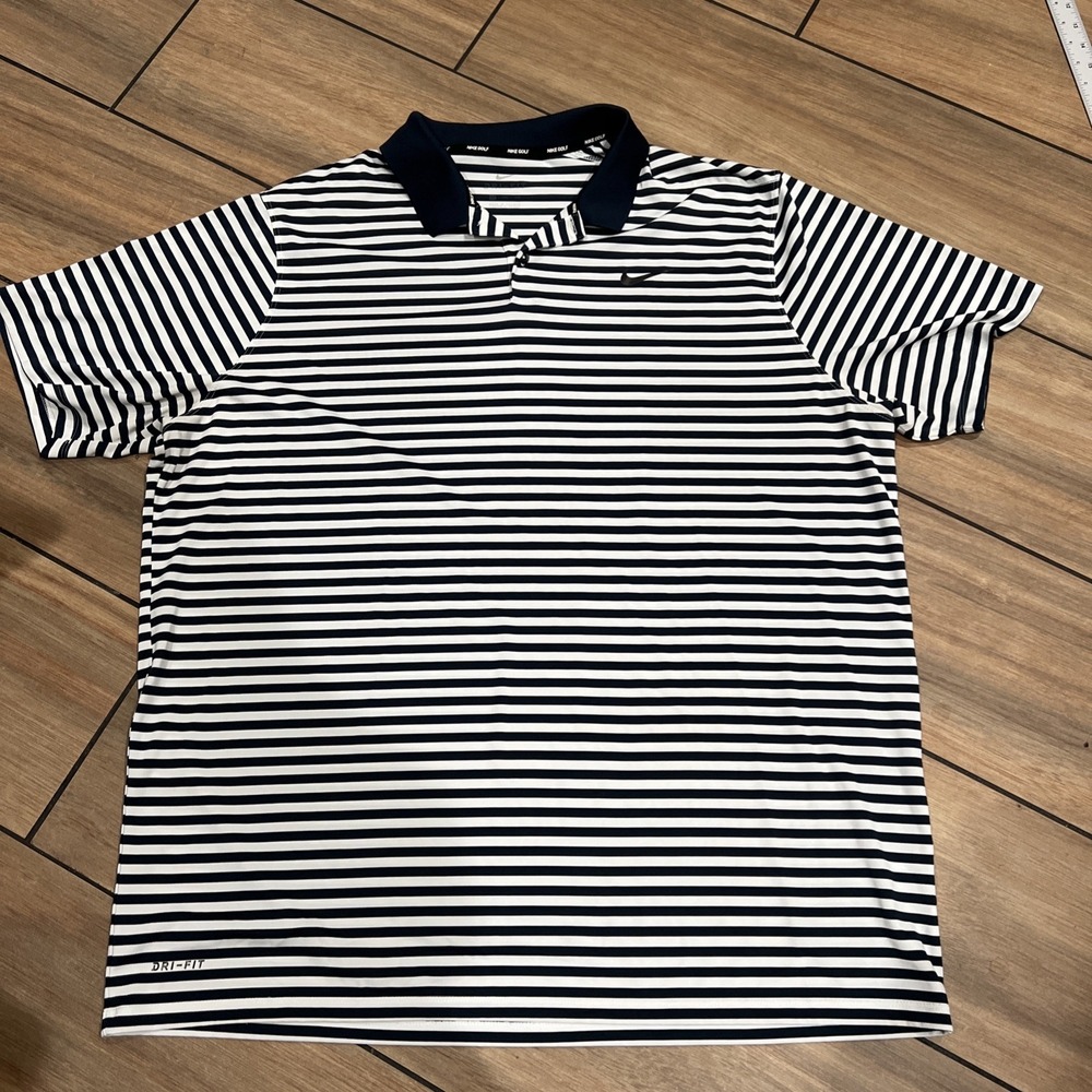 Nike Golf Polo Shirt Men's Dry Fit Victory Striped Polo Size XXL